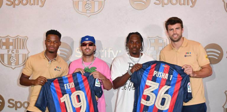 The Drake x Spotify x FC Barcelona jersey is not for sale and only ava