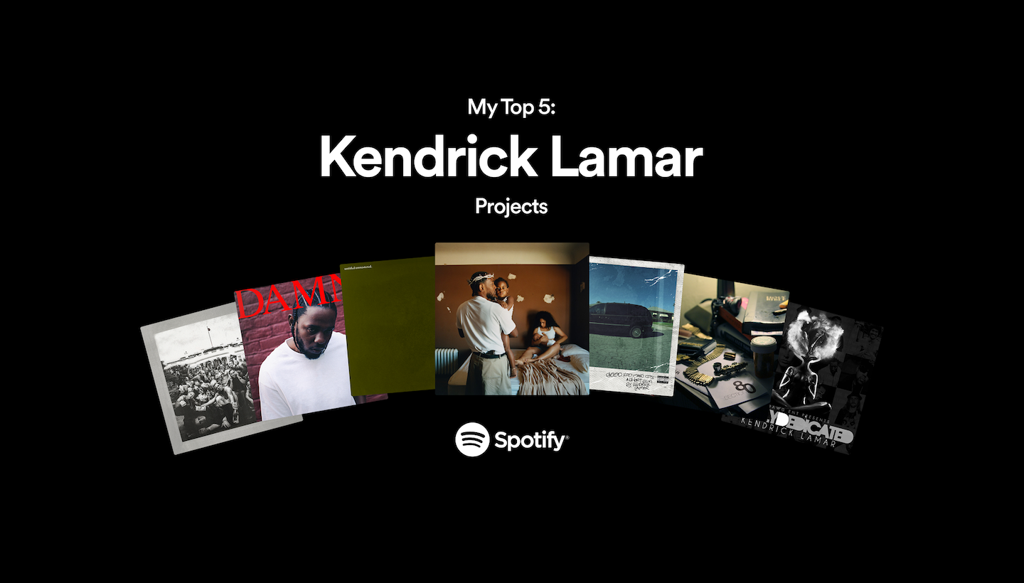 sammensmeltning Ung dame Odds Display Your Top Five Kendrick Lamar Projects With Spotify's Newest  Interactive Experience — Spotify
