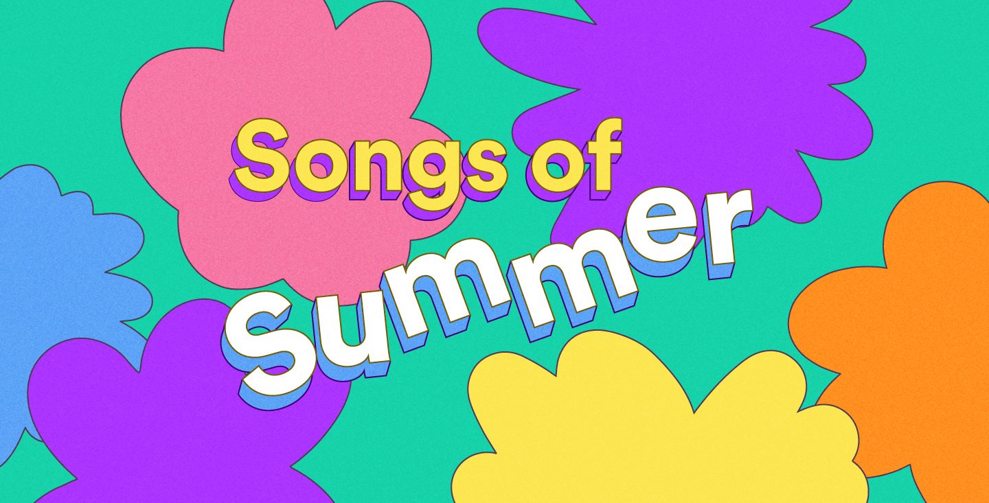 Songs of Summer on a fun colored background