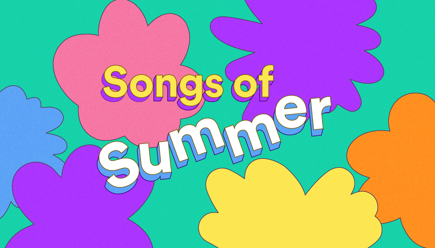 Songs of Summer on a fun colored background