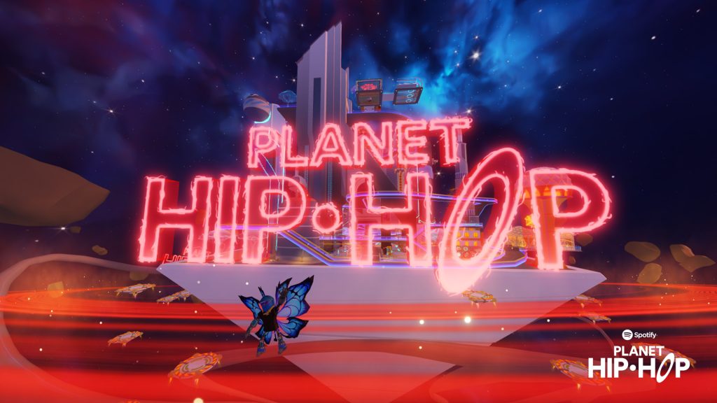 planet hip-hop logo projected as a hologram in roblox