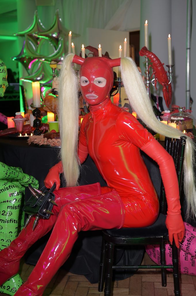 A guest poses as Spotify hosts "Anti-prom event to celebrate Misfits 2.0 playlist" with performances from Nova Twins, GIRLI, Lozeak, Cassyette and Lynks on October 26, 2022 in London, England.