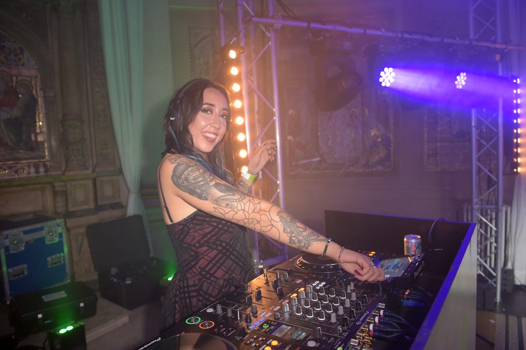 Host, Alyx Holcombe performs as Spotify hosts "Anti-prom event to celebrate Misfits 2.0 playlist" with performances from Nova Twins, GIRLI, Lozeak, Cassyette and Lynks on October 26, 2022 in London, England.