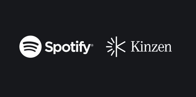Spotify and Kinzen logos