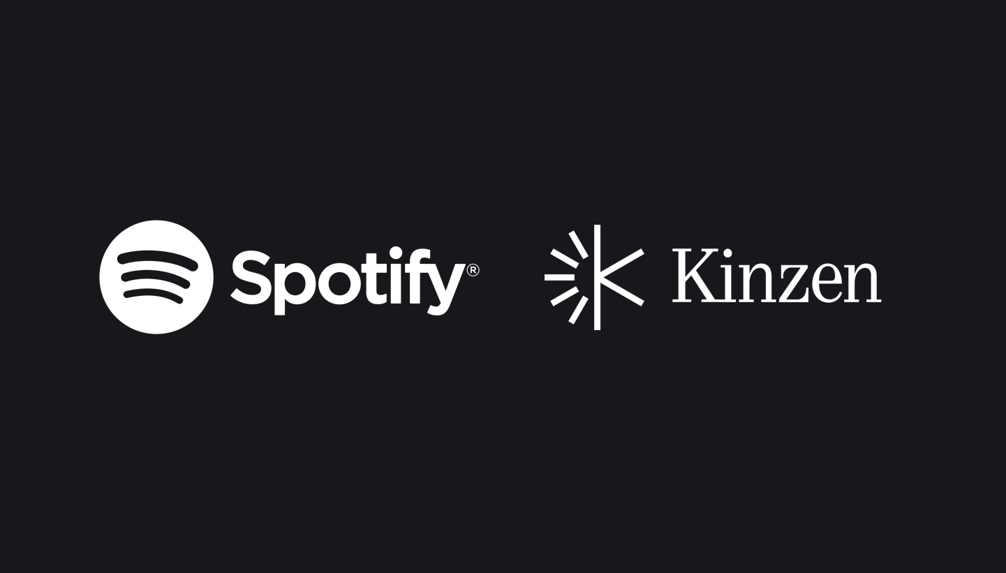 Spotify and Kinzen logos