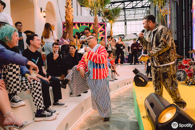 host and attendees interact at the spotify wrapped party in indonesia