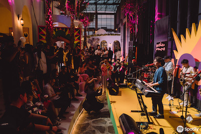 an artist performs on stage at the spotify wrapped party in indonesia