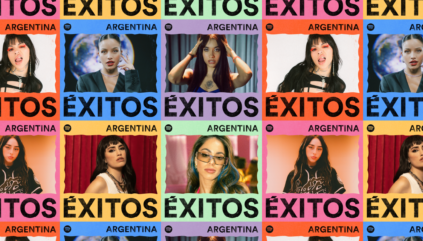 a collage image of different female artists from argentina on different color backgrounds