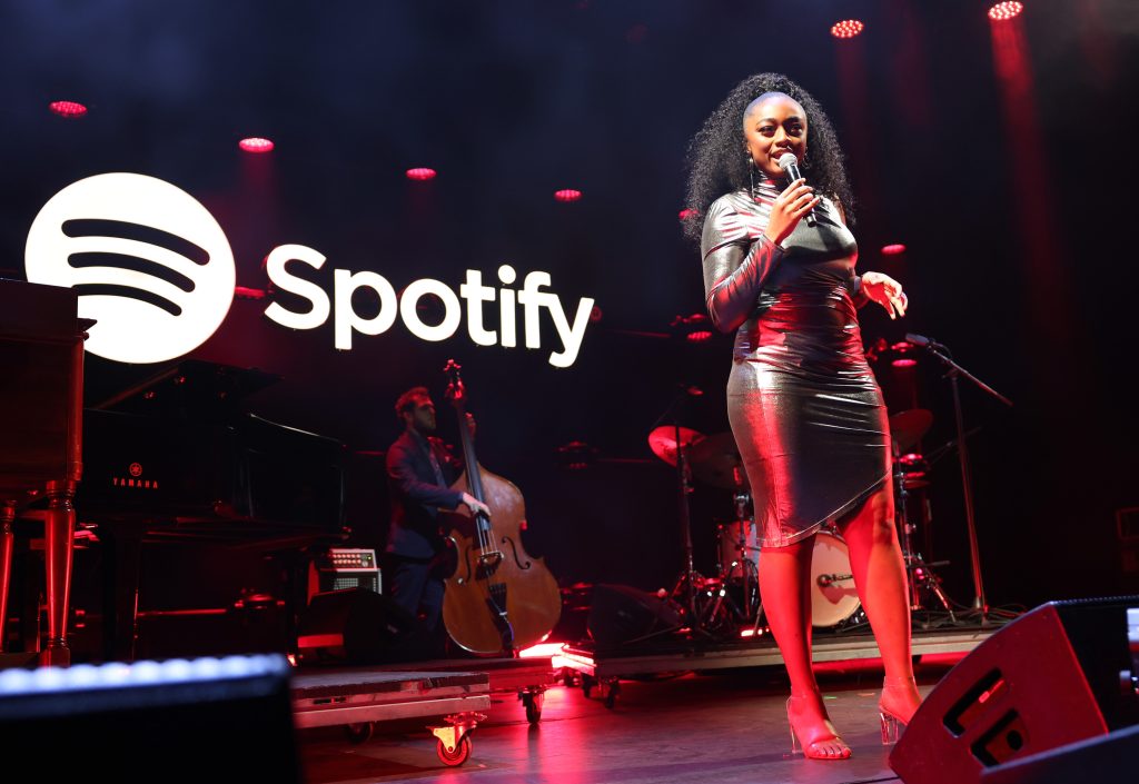 WEST HOLLYWOOD, CALIFORNIA - FEBRUARY 02: Samara Joy performs onstage during Spotify's 2023 Best New Artist Party at Pacific Design Center on February 02, 2023 in West Hollywood, California. (Photo by Monica Schipper/Getty Images for Spotify)