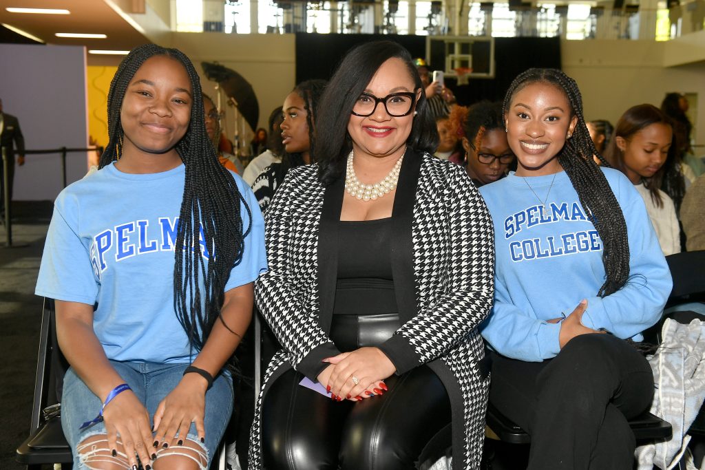 ATLANTA, GEORGIA - MARCH 20: Congresswoman Nikema Williams (C) and students attend Spotify NextGen Creator Day at Spelman College on March 20, 2023 in Atlanta, Georgia. (Photo by Paras Griffin/Getty Images for Spotify)