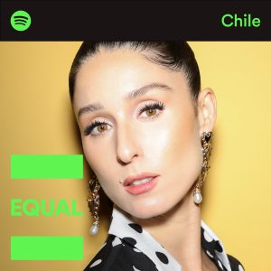 playlist cover art depicting the chilean artist francisca valenzuela looking at the camera and the equal logo