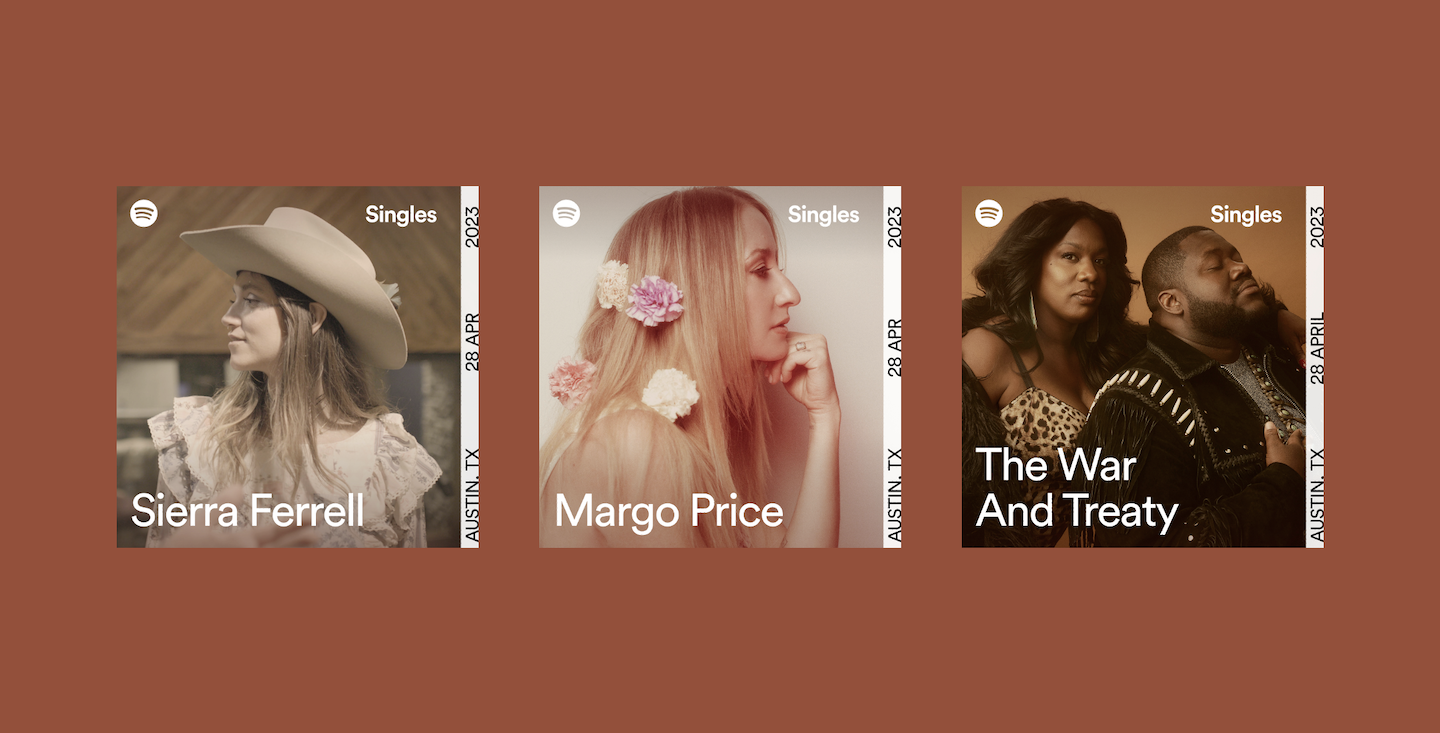 cover art for the three artists participating in the willie nelson spotify singles