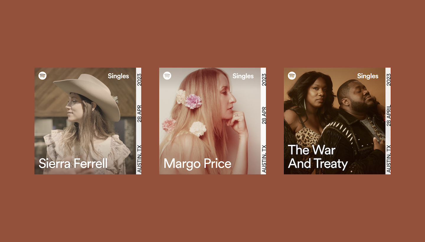 cover art for the three artists participating in the willie nelson spotify singles