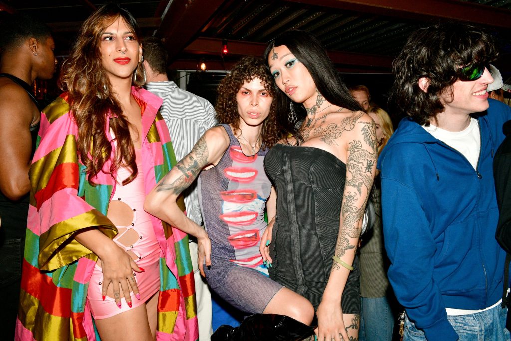 BROOKLYN, NEW YORK - JUNE 21: (L-R) Zemmoa, Amara Xtravaganza and Fashion LaBeija attend the Interview Mag x Spotify GLOW Party at 3 Dollar Bill on June 21, 2023 in Brooklyn, New York. (Photo by Eugene Gologursky/Getty Images for Spotify )