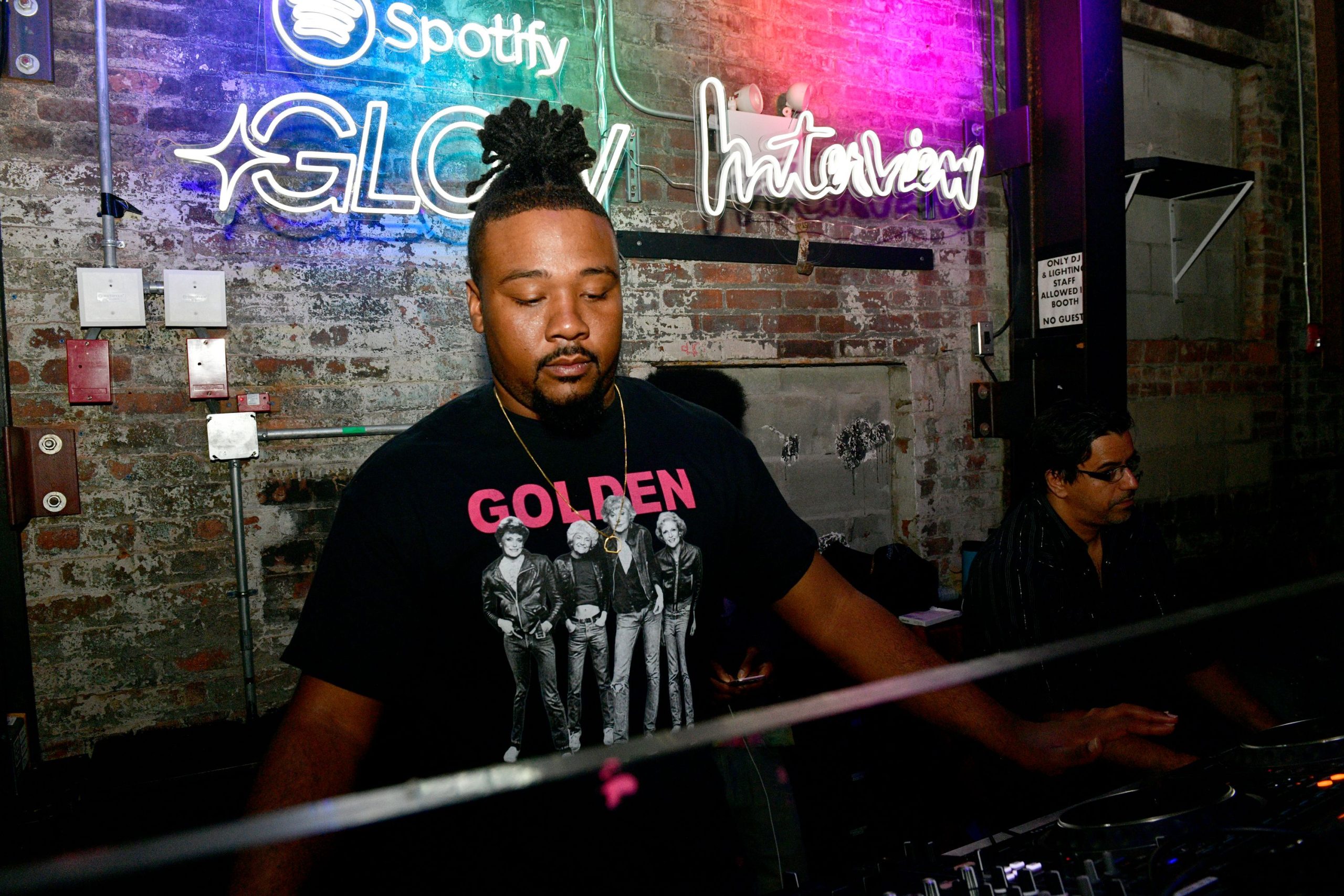 BROOKLYN, NEW YORK - JUNE 21: Byrell the Great spins during the Interview Mag x Spotify GLOW Party at 3 Dollar Bill on June 21, 2023 in Brooklyn, New York. (Photo by Eugene Gologursky/Getty Images for Spotify )