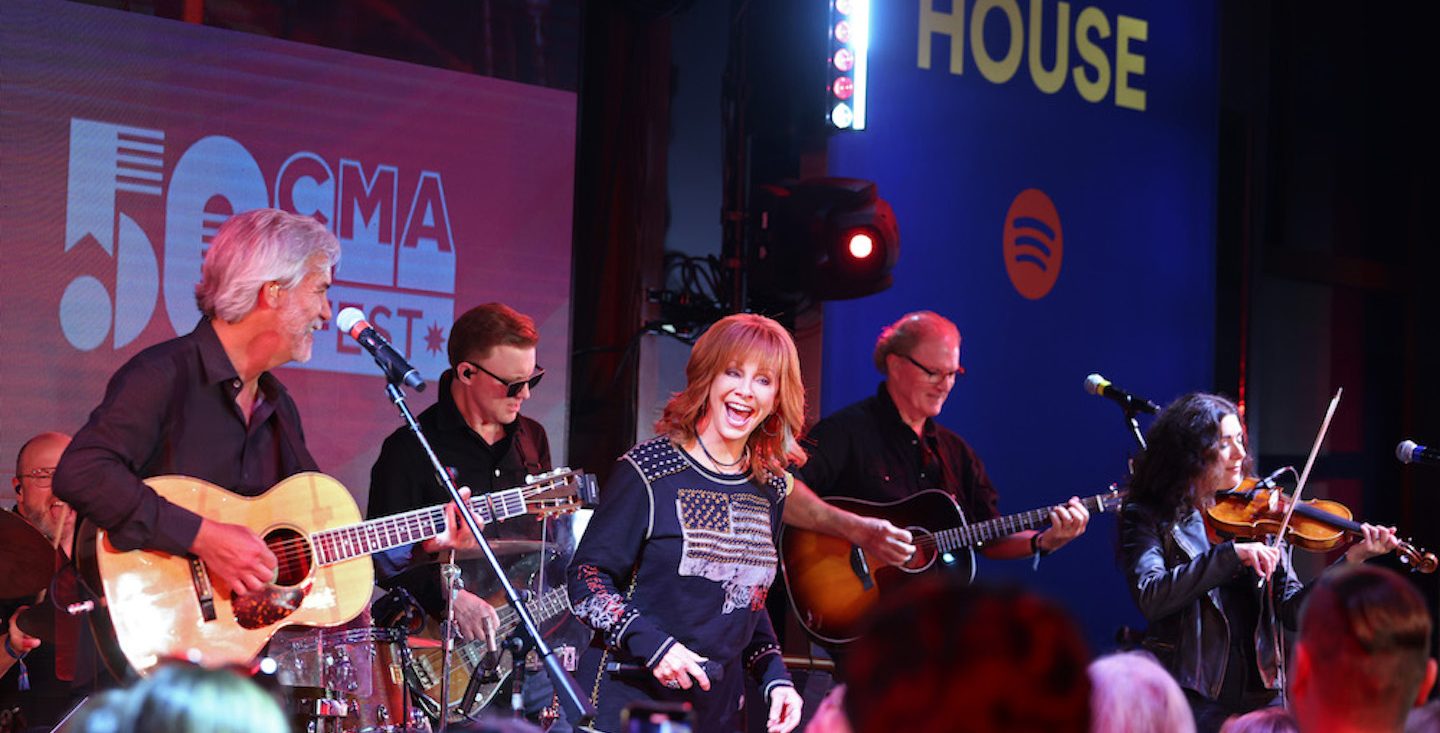 Reba McEntire performs onstage at Spotify House during CMA Fest 2023 in Nashville, Tennessee.