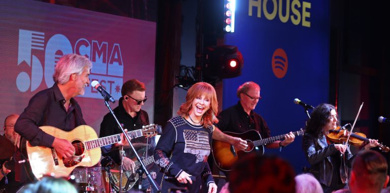 Reba McEntire performs onstage at Spotify House during CMA Fest 2023 in Nashville, Tennessee.