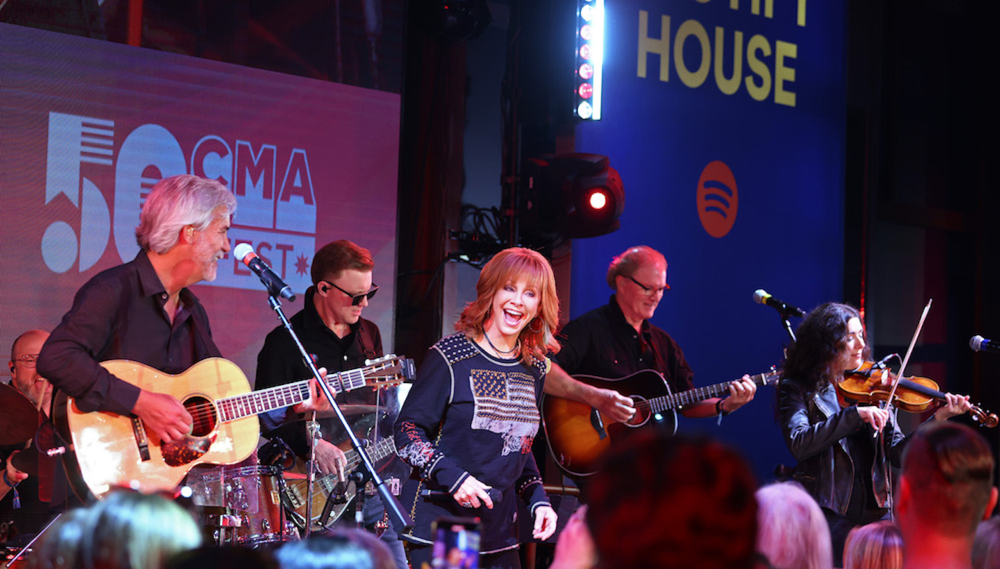 Reba McEntire performs onstage at Spotify House during CMA Fest 2023 in Nashville, Tennessee.