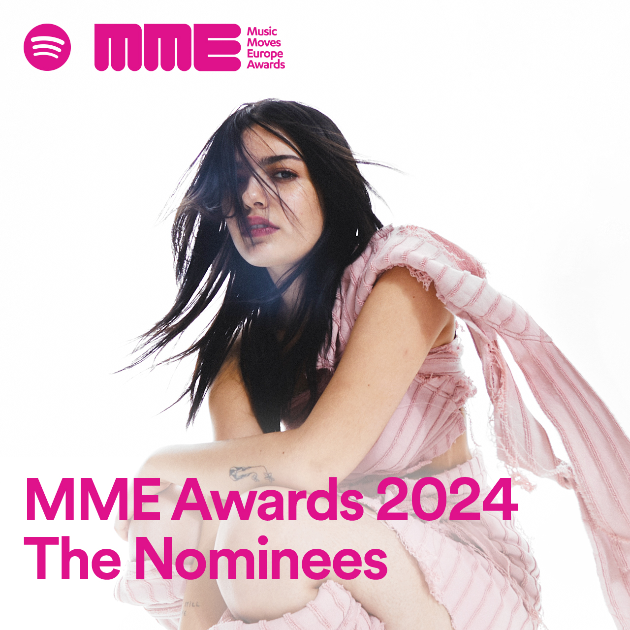 an image of yune pinki with graphic treatment over it noting the MME Awards 2024