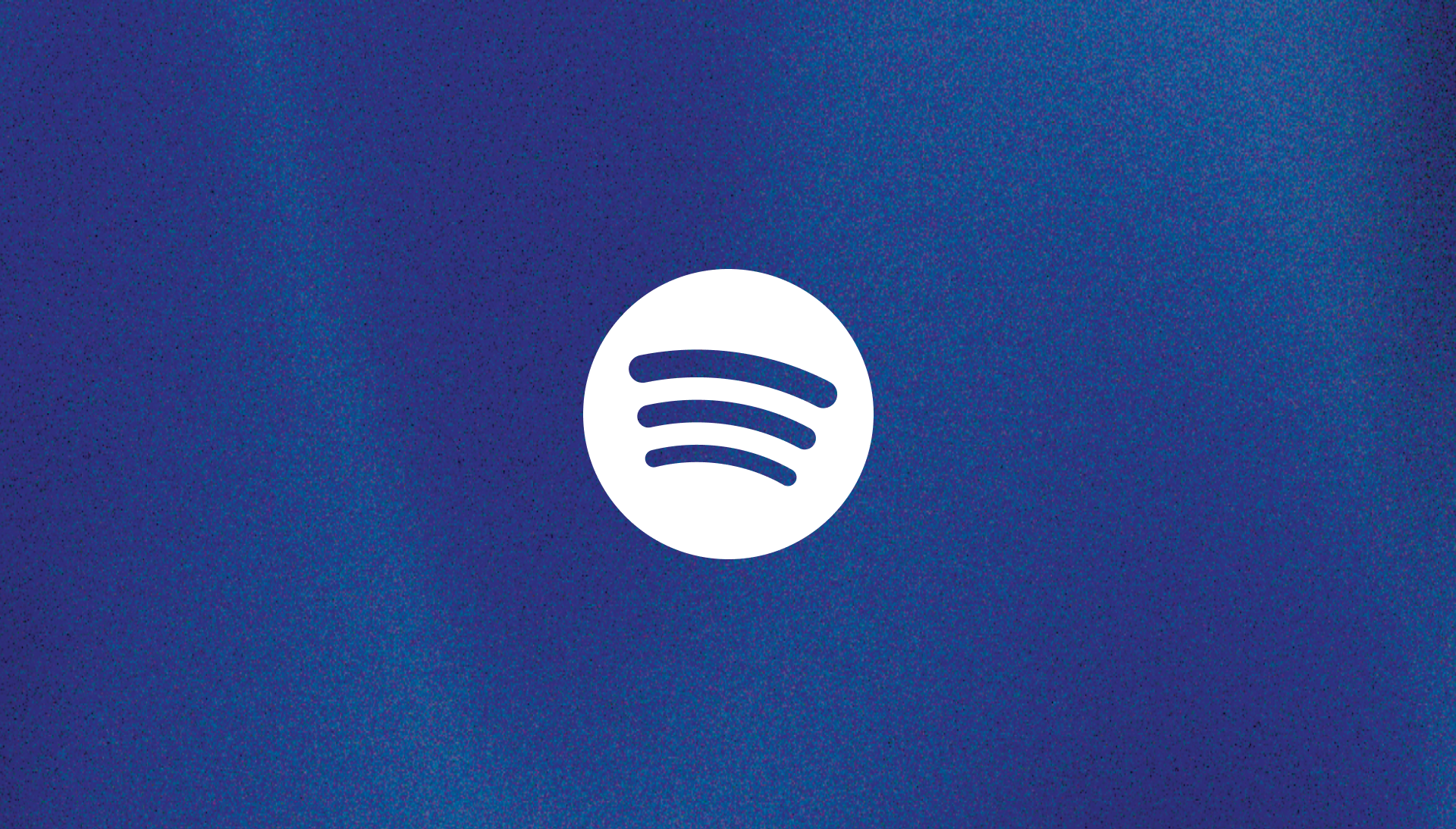 White Spotify bug on a blue background