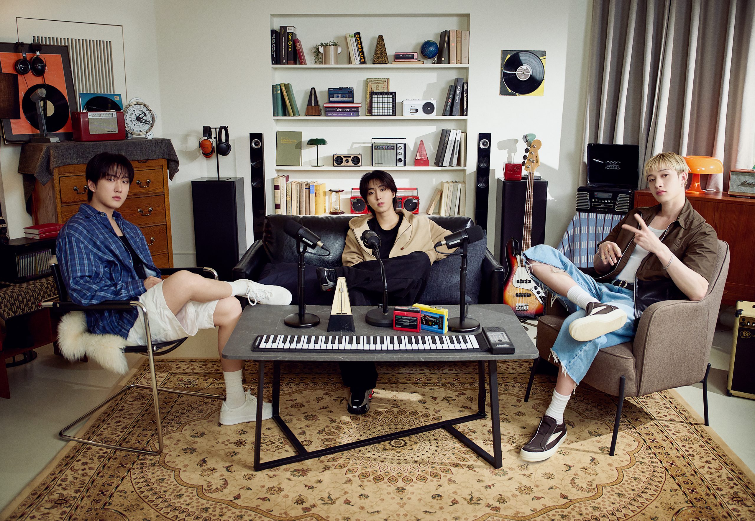 3RACHA members sitting in the studio