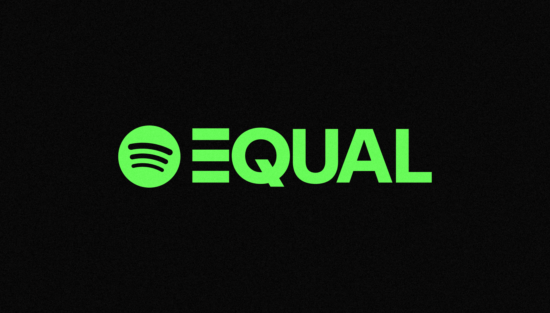 Green EQUAL logo on black background