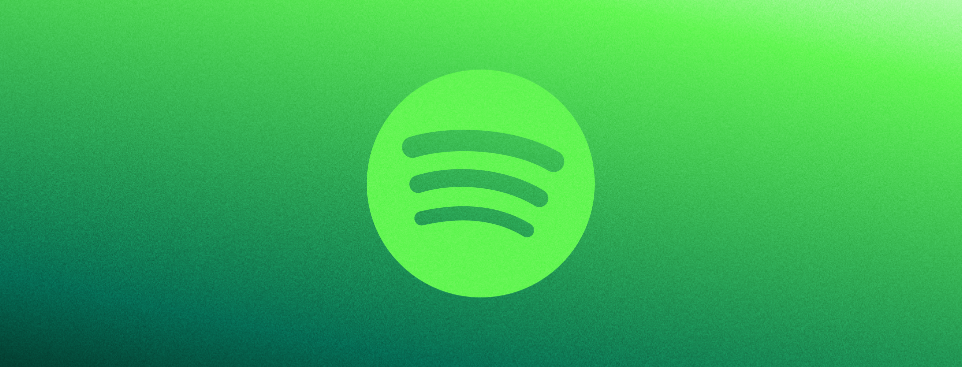 A Spotify logo on a gradient background