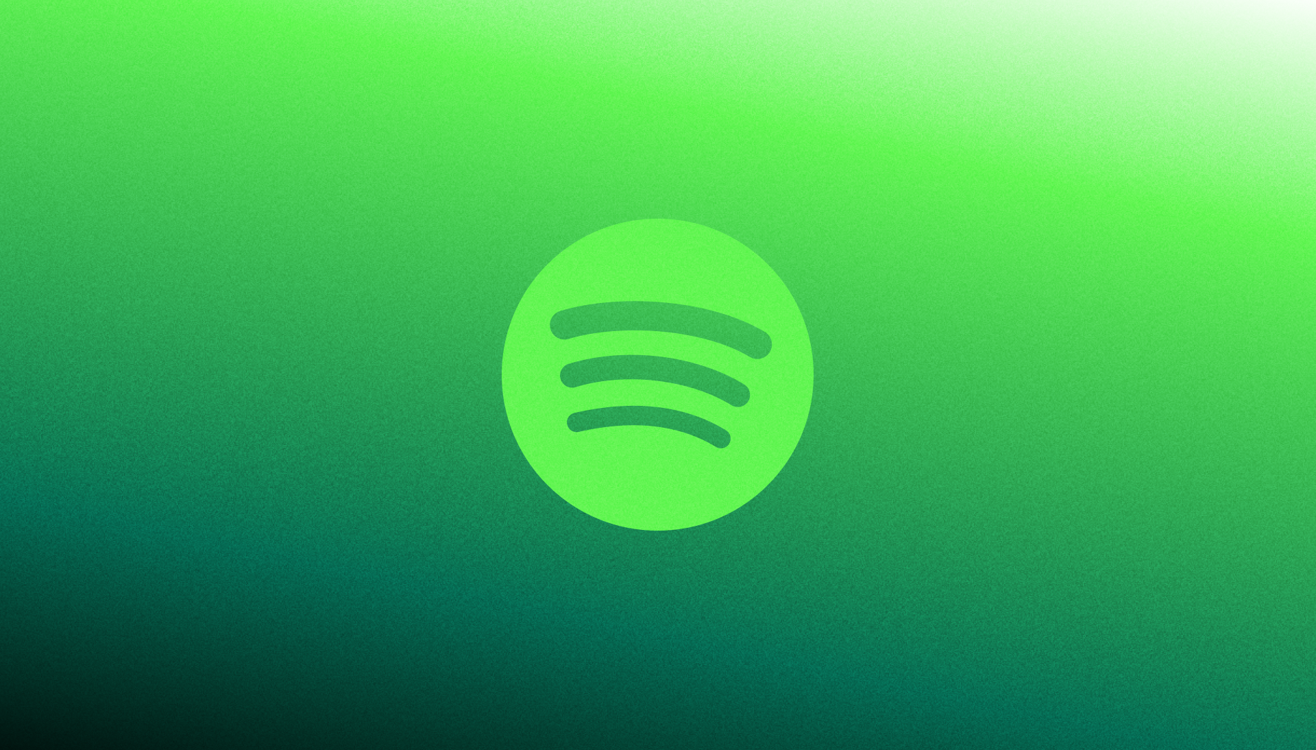 A Spotify logo on a gradient background