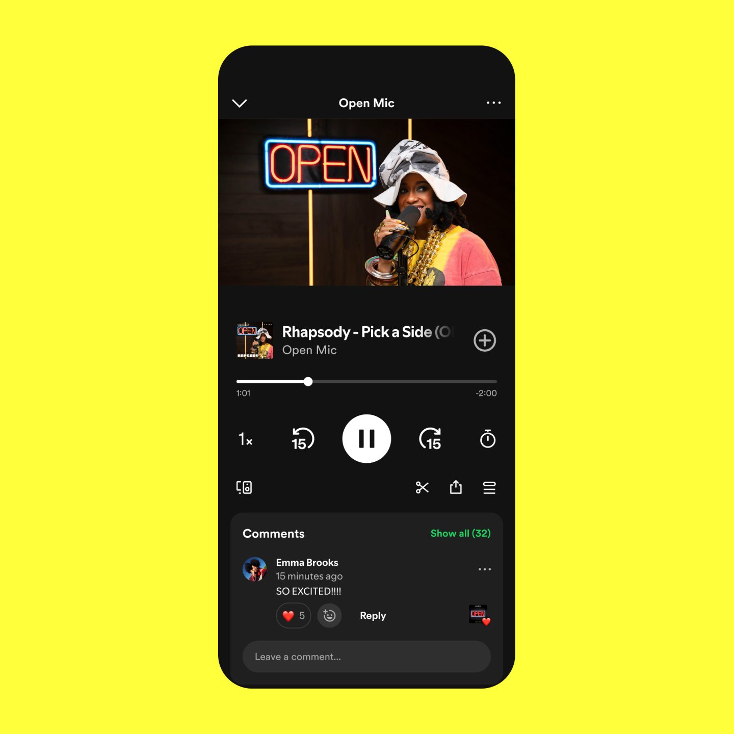 An episode of Genius' 'Open Mic' video series streaming on Spotify