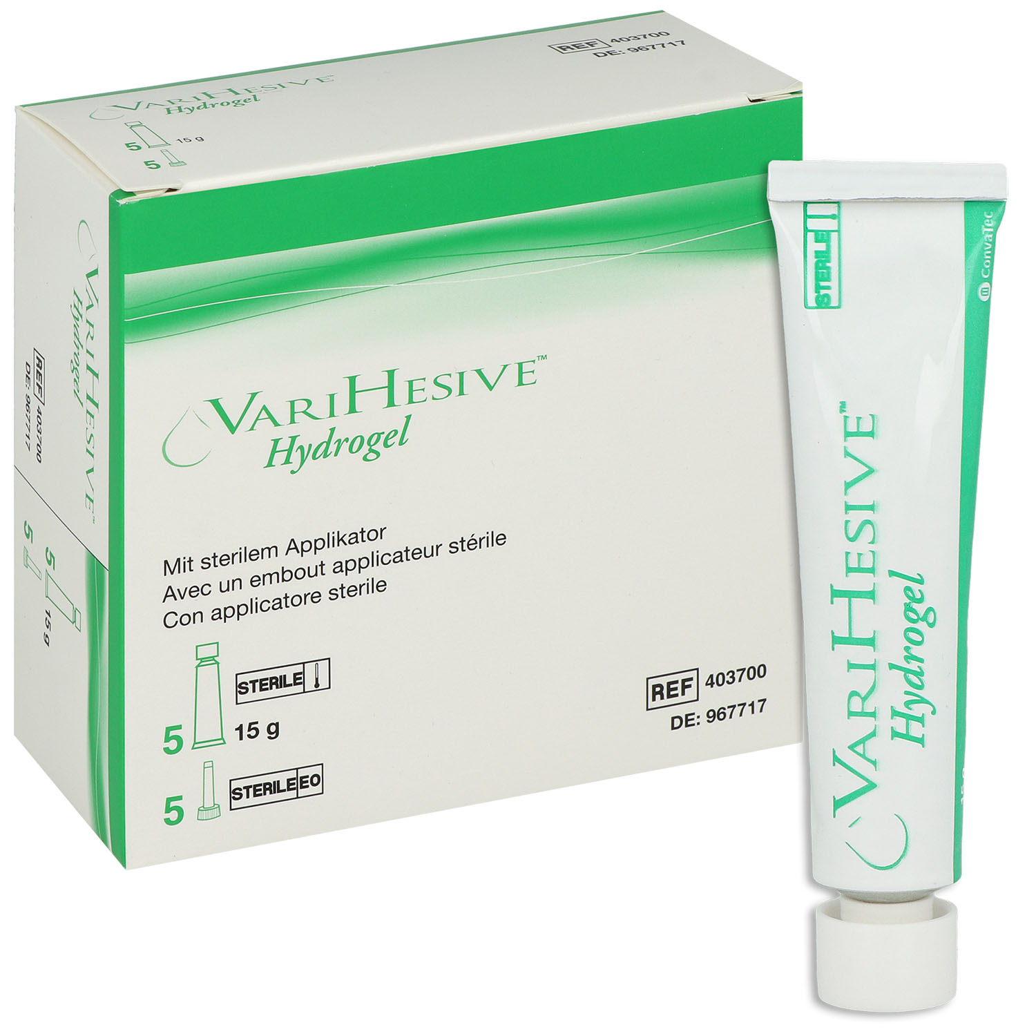 Varihesive Hydrogel mit Applikator Varihesive Hydrogel mit Applikator