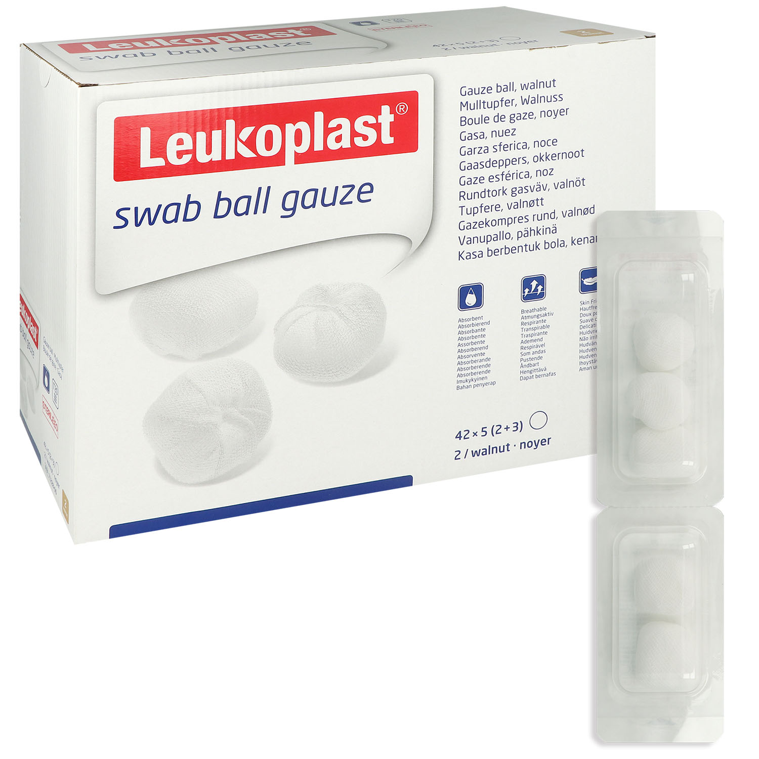 Leukoplast swab ball gauze sterile Baumwolltupfer - 20-fädig Leukoplast swab ball gauze sterile Baumwolltupfer - 20-fädig