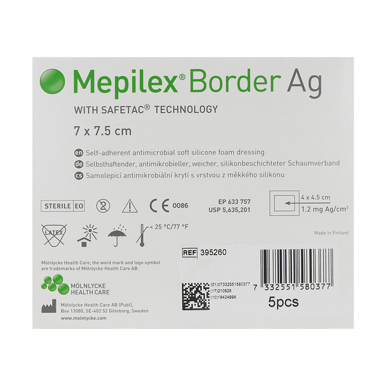 Mepilex Border Ag Schaumverband mit Silber, steril Mepilex Border Ag Schaumverband mit Silber, steril