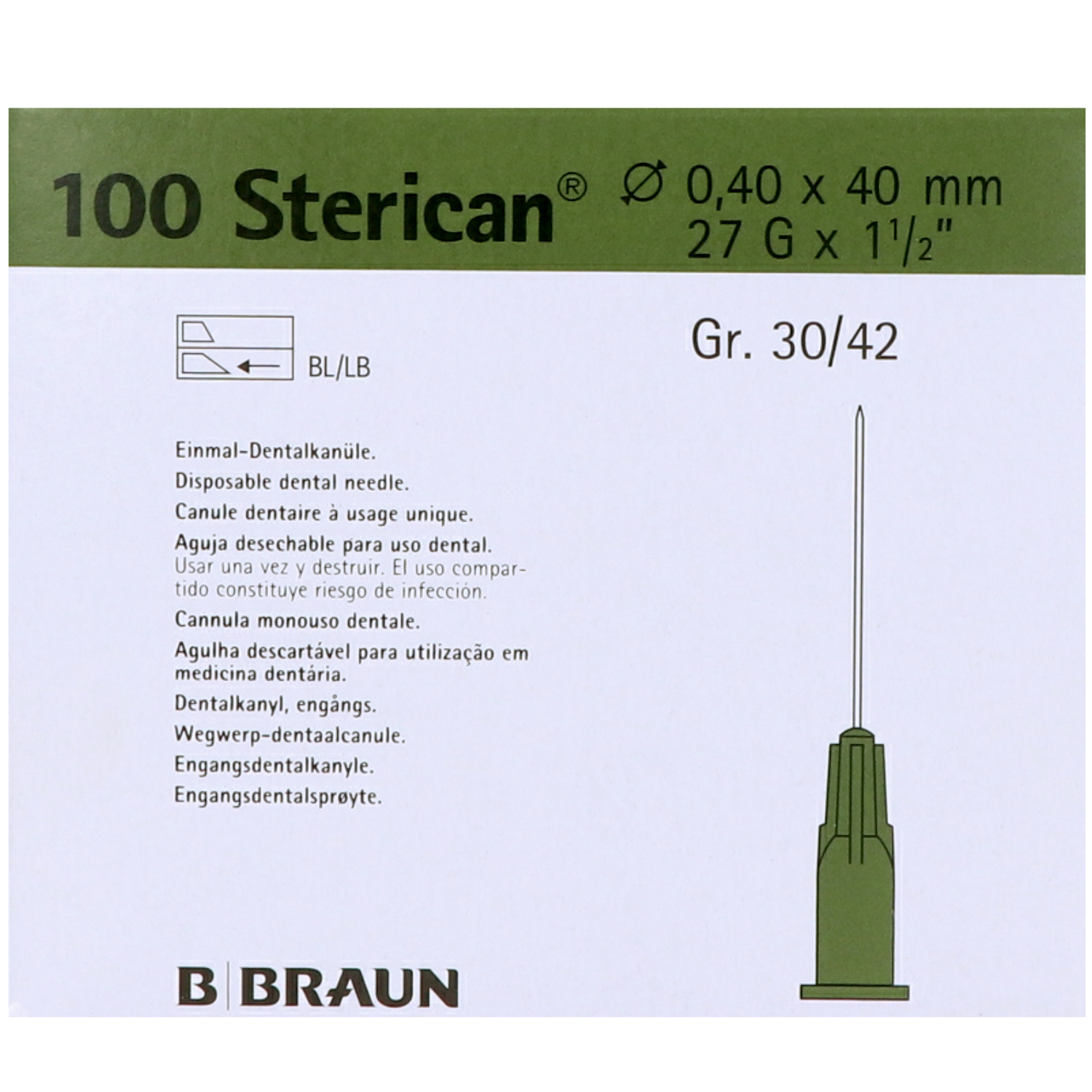 Sterican Kanülen für Dental-Anästhesie Sterican Kanülen für Dental-Anästhesie