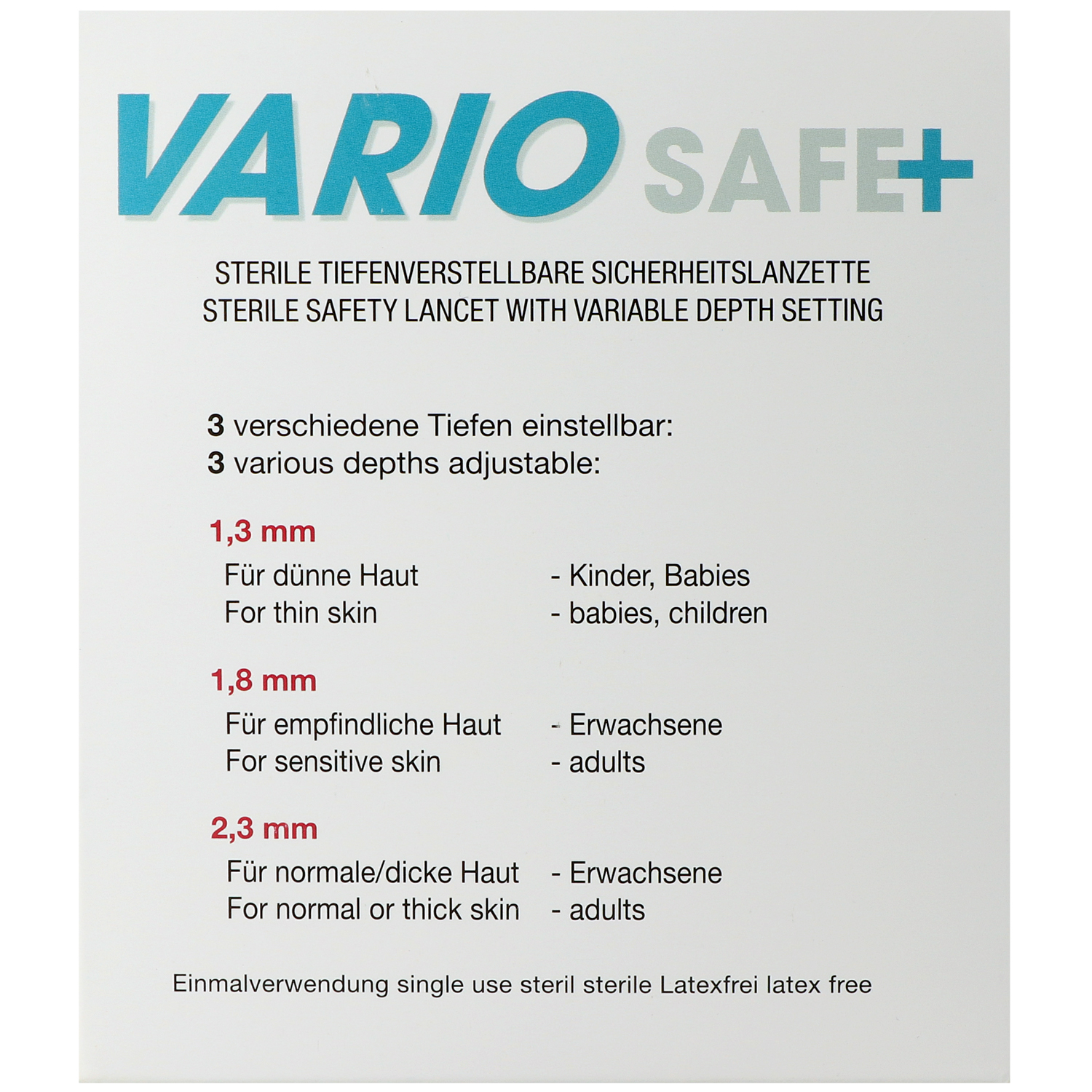 VARIO SAFE Plus Sicherheitslanzetten, tiefenverstellbar VARIO SAFE Plus Sicherheitslanzetten, tiefenverstellbar