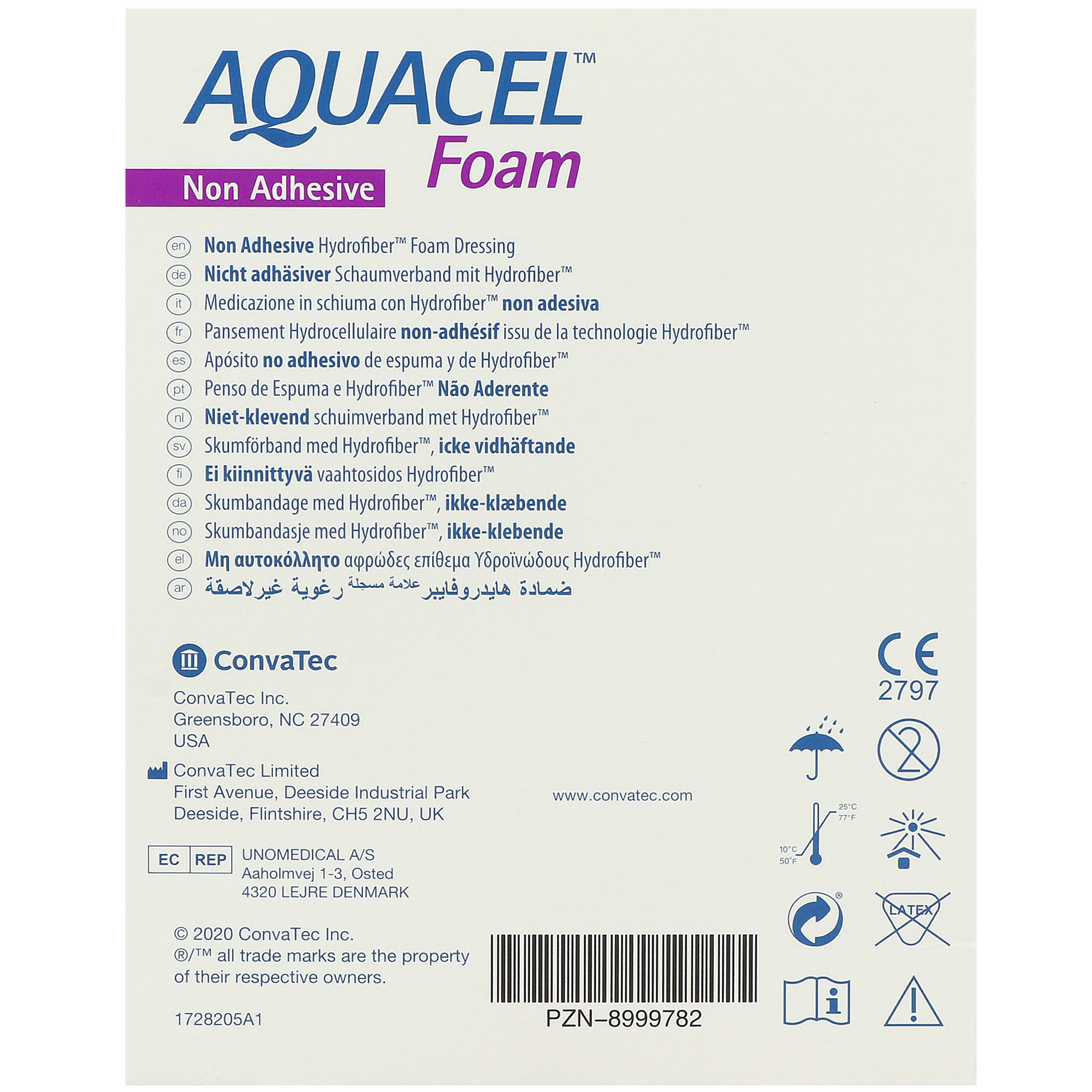 Aquacel Foam nicht adhäsiv, nicht haftender Schaumverband Aquacel Foam nicht adhäsiv, nicht haftender Schaumverband