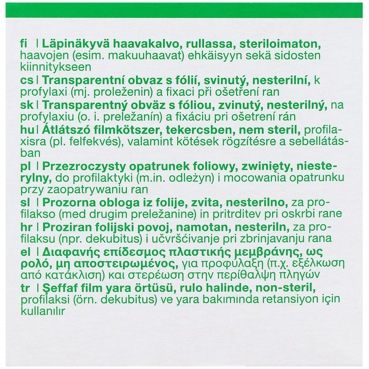 Suprasorb F Folien Wundverband gerollt Suprasorb F Folien Wundverband gerollt