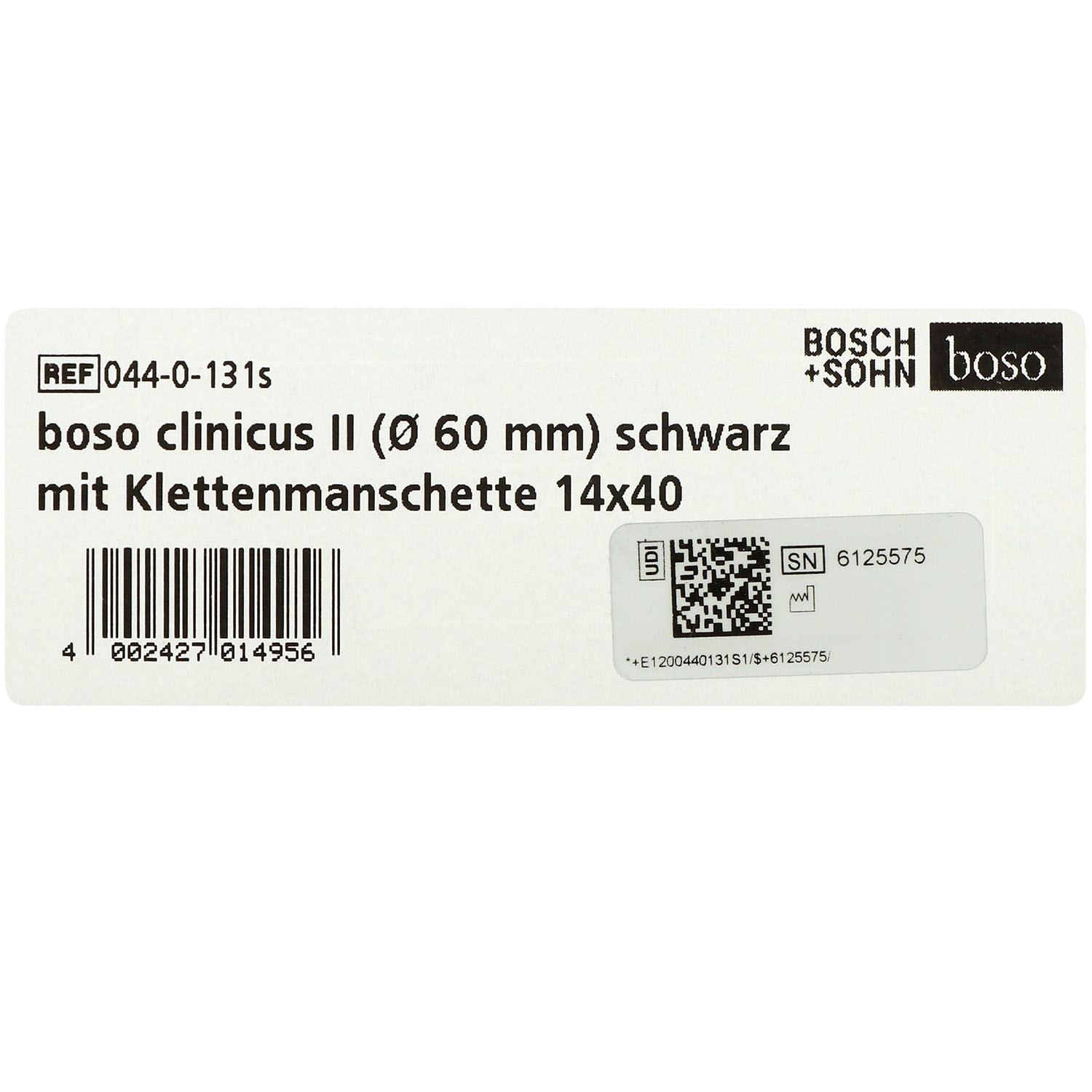 Blutdruckmessgerät BOSO clinicus II Skala 60 mm Doppelschlauch, 1 Stück Blutdruckmessgerät BOSO clinicus II Skala 60 mm Doppelschlauch, 1 Stück