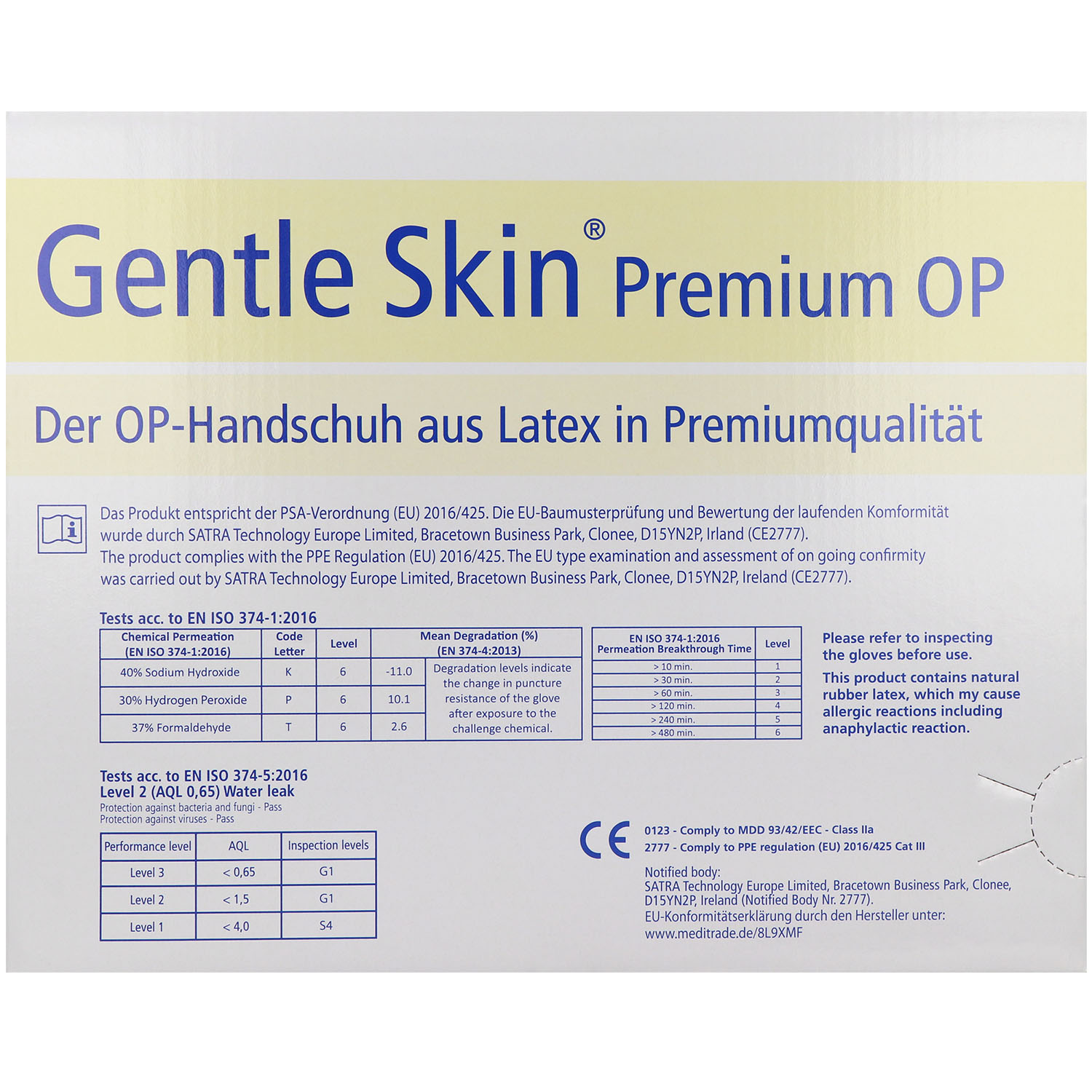 Gentle Skin Premium OP-Handschuhe Latex puderfrei steril, Gentle Skin Premium OP-Handschuhe Latex puderfrei steril,