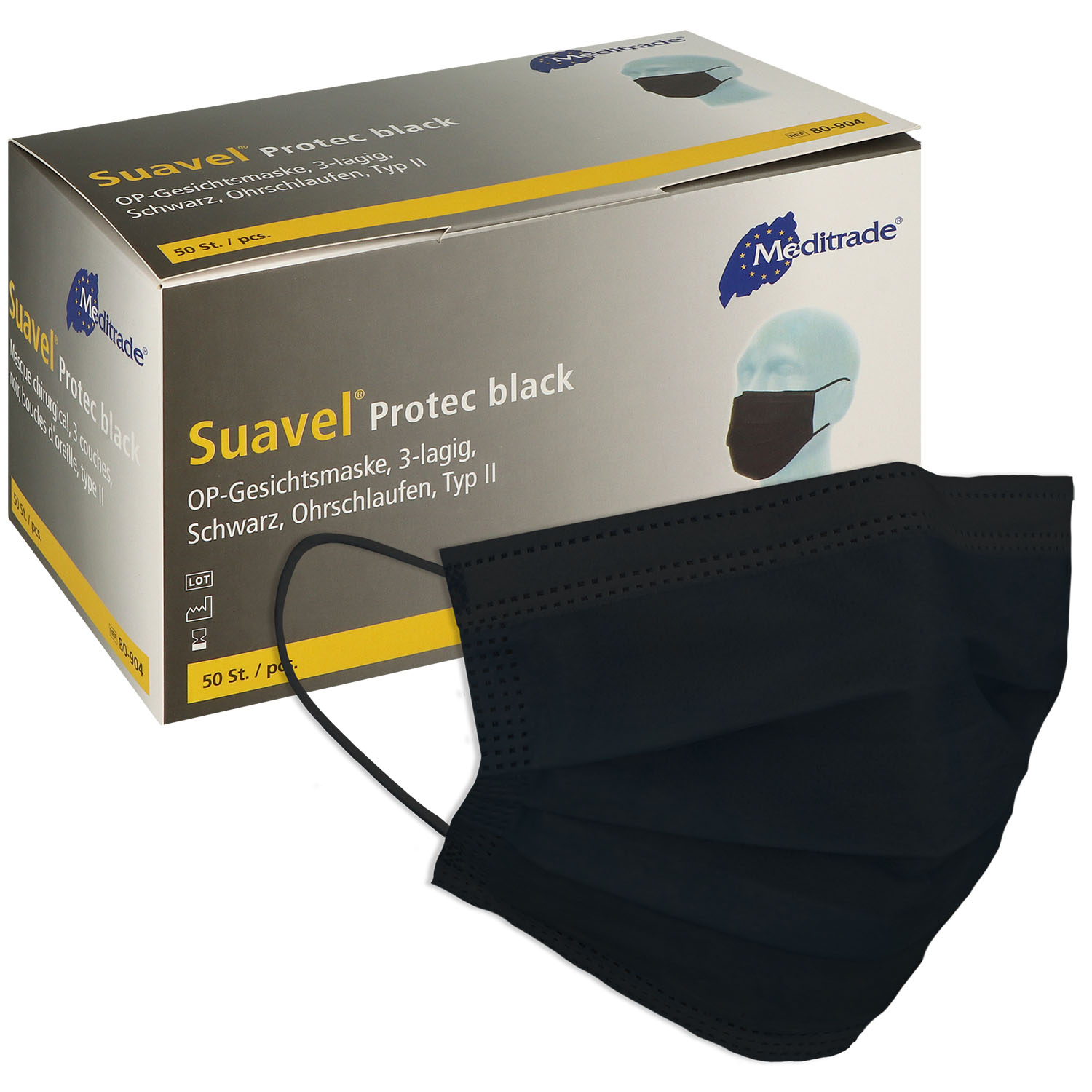 Suavel Protec black Mundschutz 50 Stück Suavel Protec black Mundschutz 50 Stück