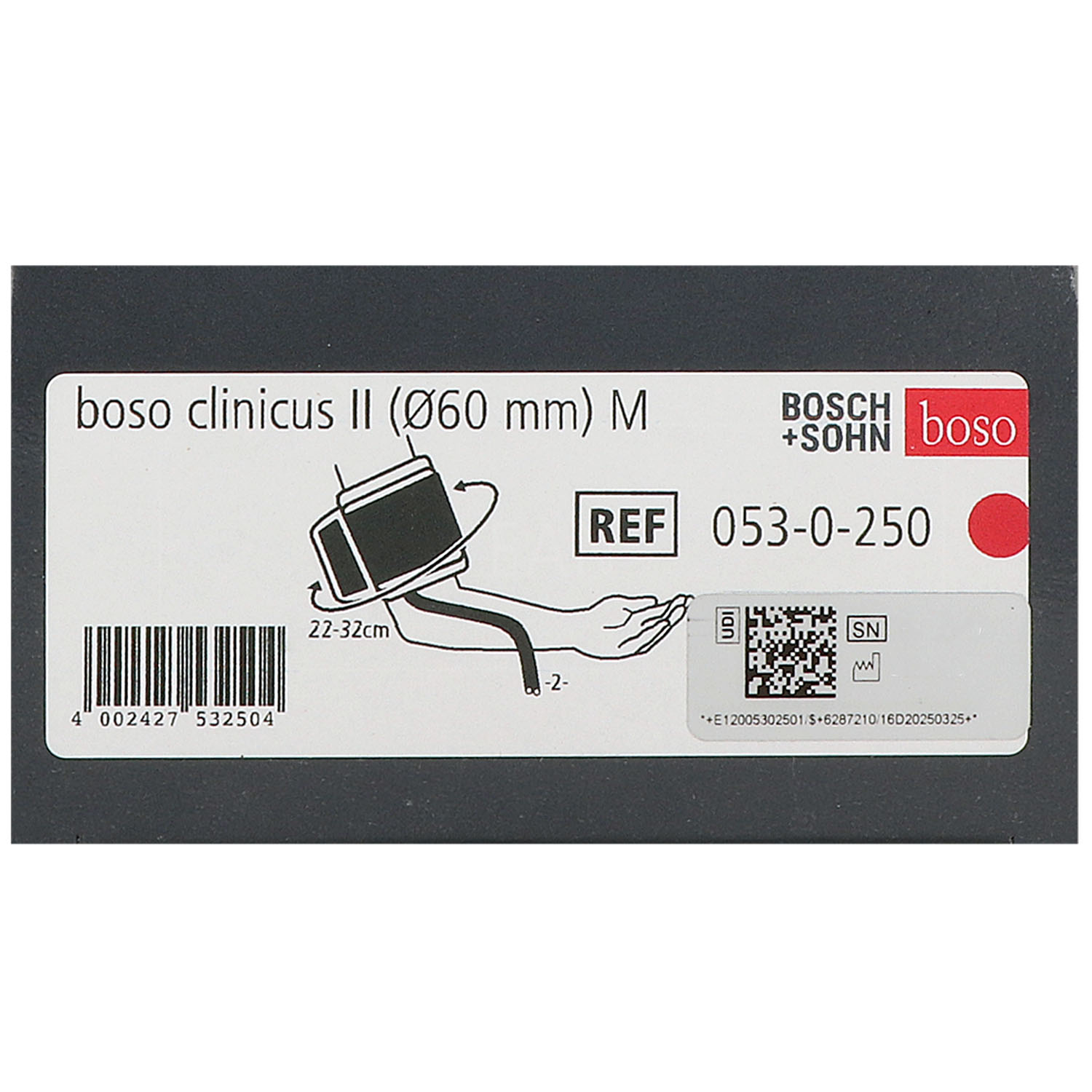 boso clinicus II, Ø 60 mm, rot mit Klettenmanschette schwarz, Größe M boso clinicus II, Ø 60 mm, rot mit Klettenmanschette schwarz, Größe M