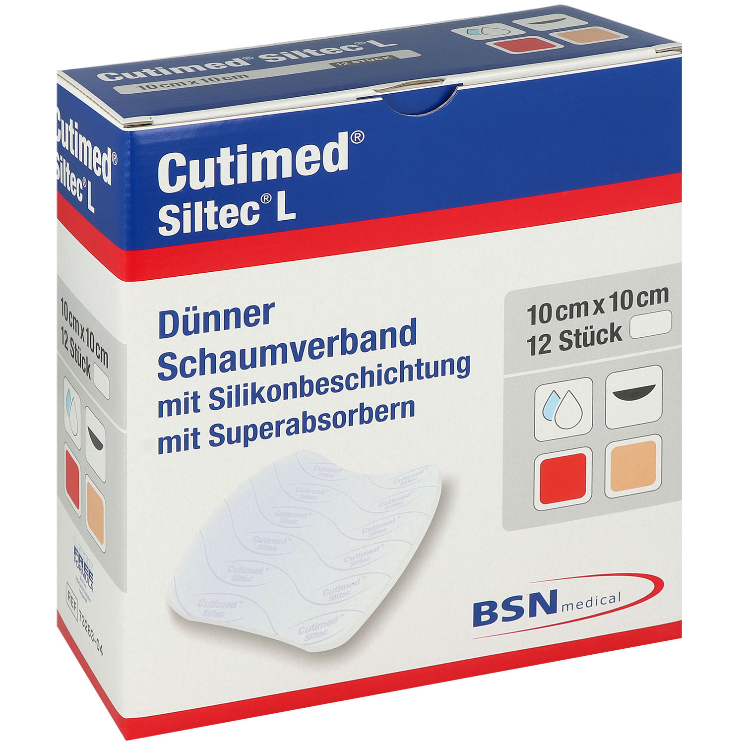 Cutimed Siltec L dünner Silikon Schaumverband sanft haftend Cutimed Siltec L dünner Silikon Schaumverband sanft haftend