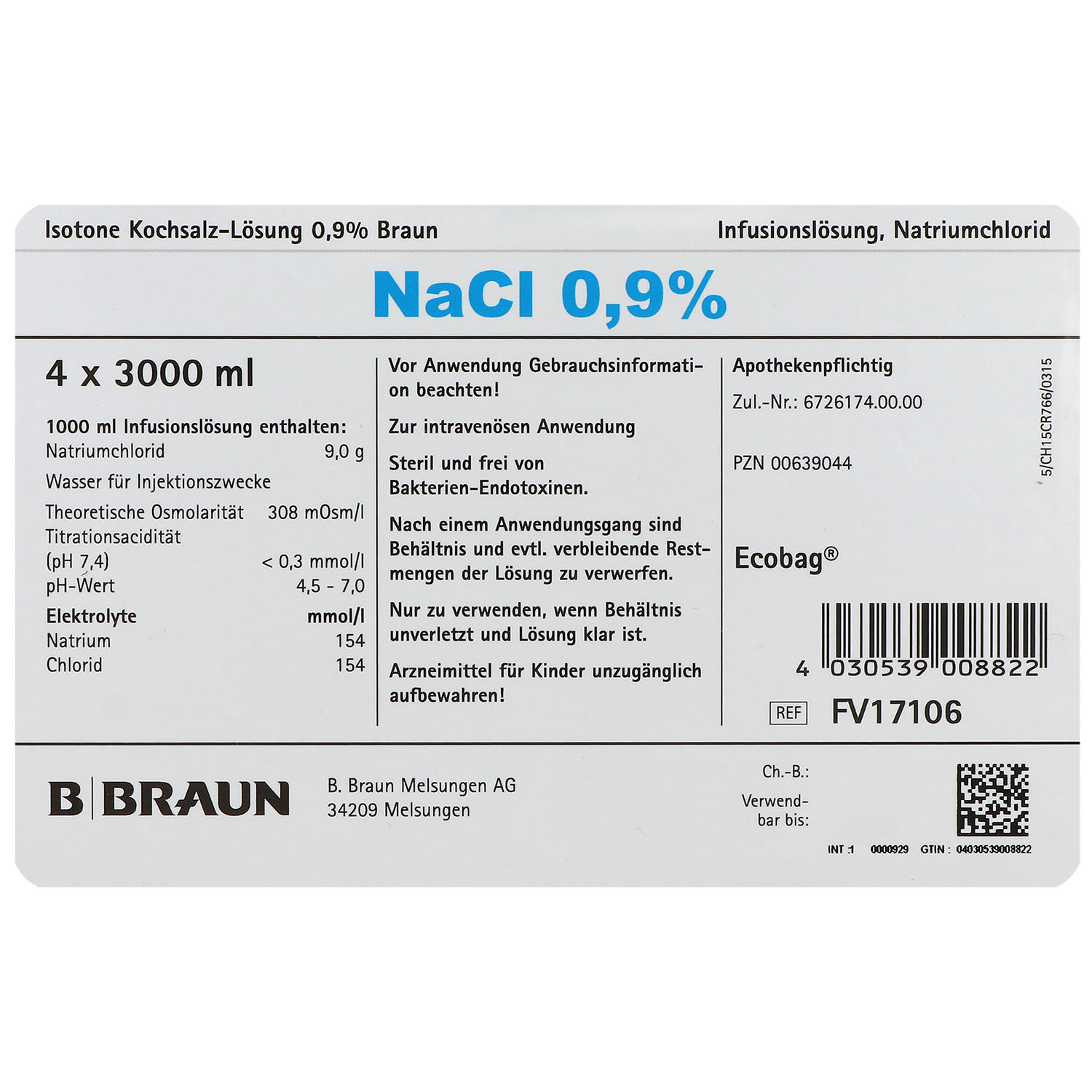 Isotone Kochsalzlösung 0,9% Ecobag Isotone Kochsalzlösung 0,9% Ecobag