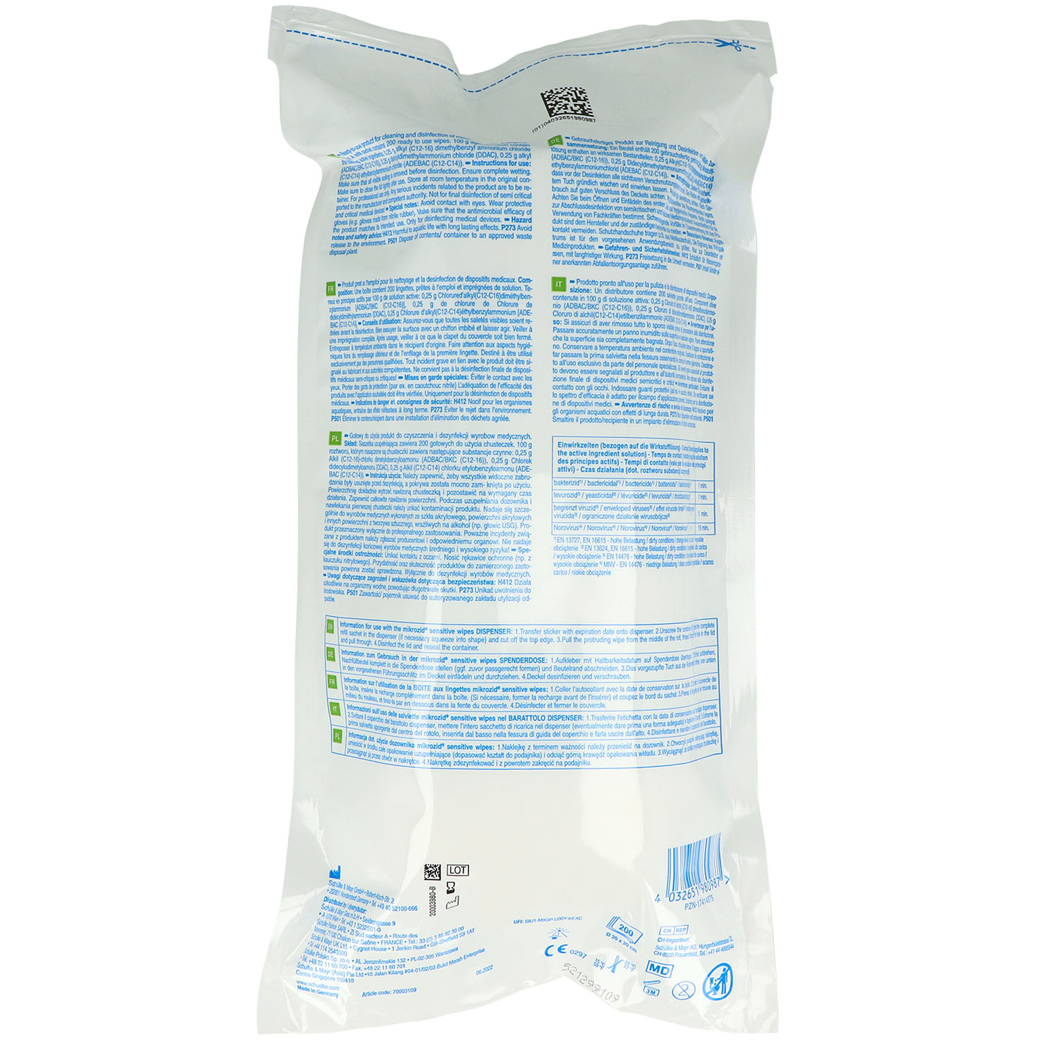 Mikrozid sensitive wipes Jumbo Nachfüllpackung Mikrozid sensitive wipes Jumbo Nachfüllpackung