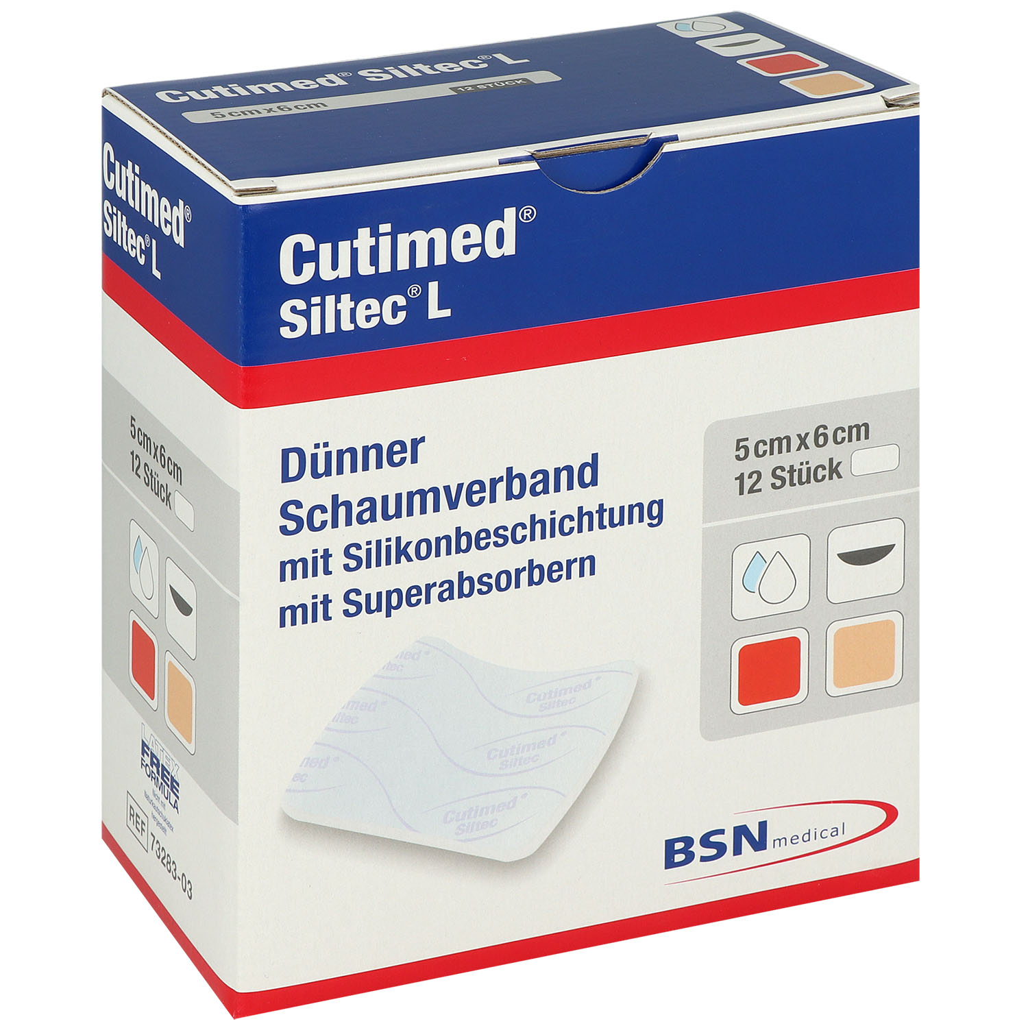 Cutimed Siltec L dünner Silikon Schaumverband sanft haftend Cutimed Siltec L dünner Silikon Schaumverband sanft haftend