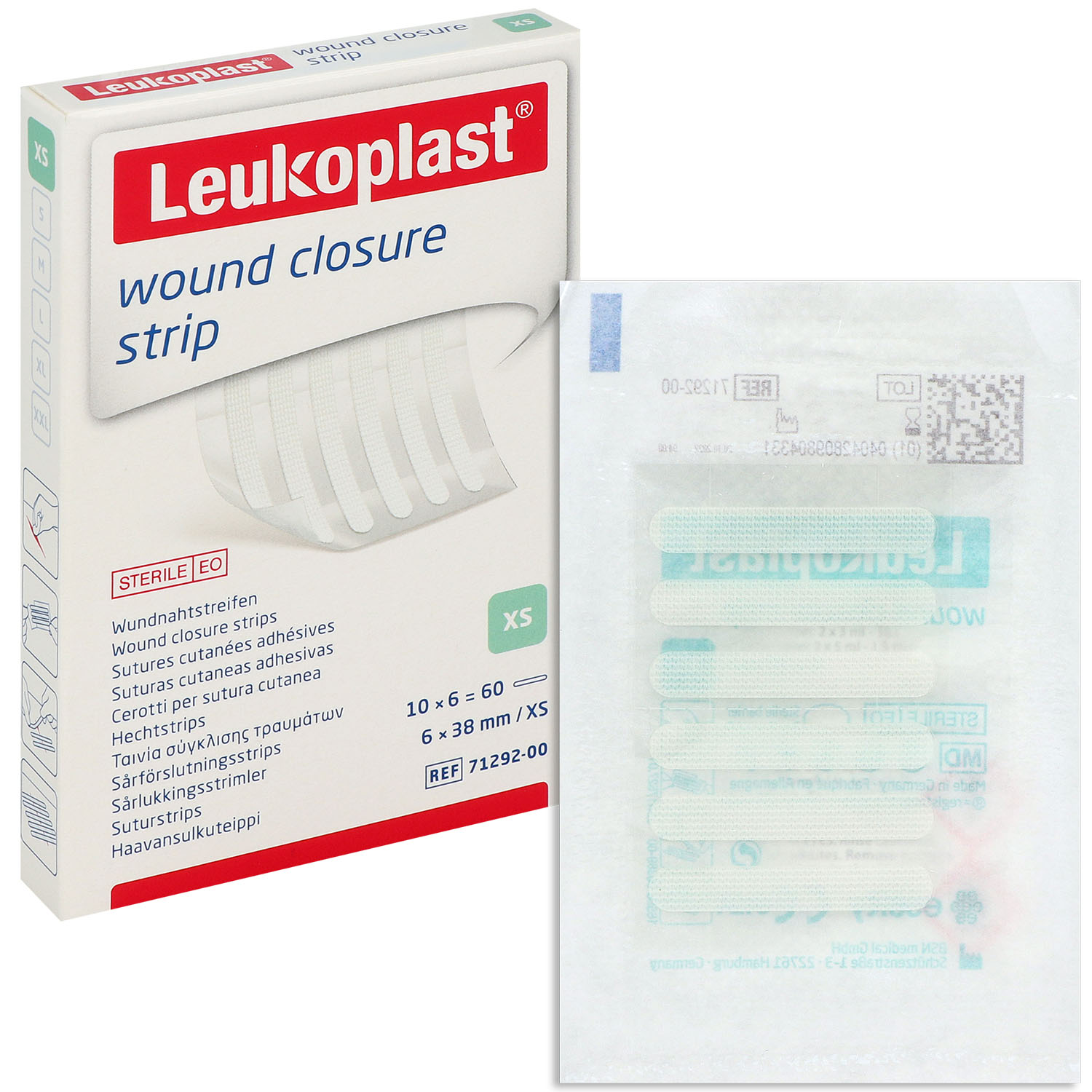 Leukoplast wound closure strip, sterile Wundnahtstreifen Leukoplast wound closure strip, sterile Wundnahtstreifen