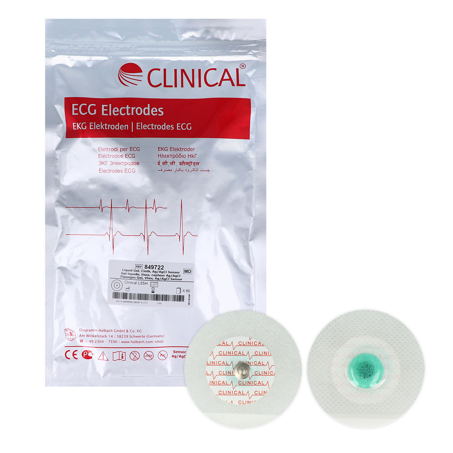 Langzeit EKG Elektroden Clinical L55H AG/AgCl Langzeit EKG Elektroden Clinical L55H AG/AgCl