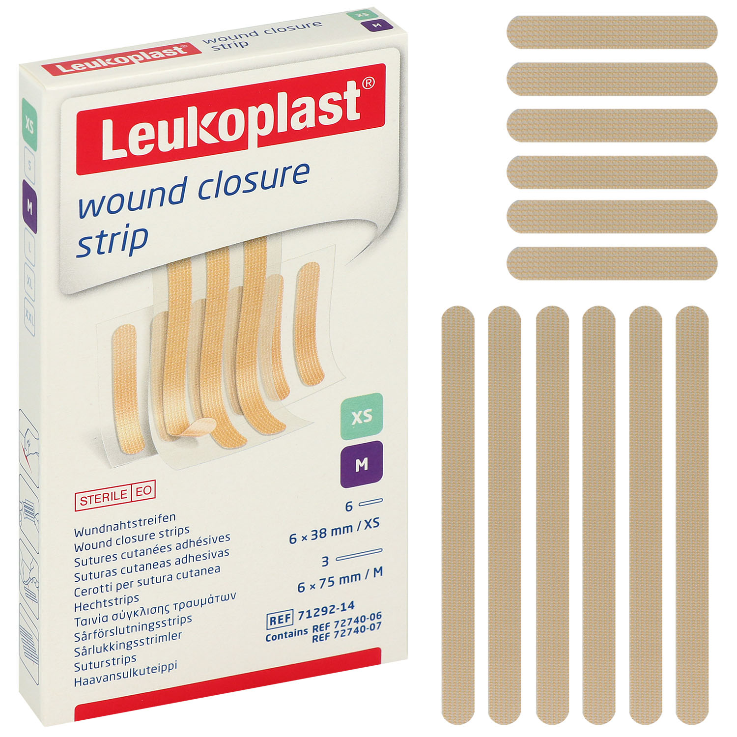 Leukoplast wound closure strip, sterile Wundnahtstreifen Leukoplast wound closure strip, sterile Wundnahtstreifen