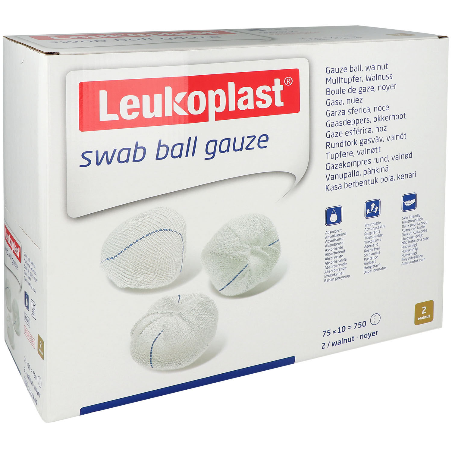 Leukoplast swab ball gauze sterile Baumwolltupfer mit Röntgenkontraststreifen - 20-fädig Leukoplast swab ball gauze sterile Baumwolltupfer mit Röntgenkontraststreifen - 20-fädig