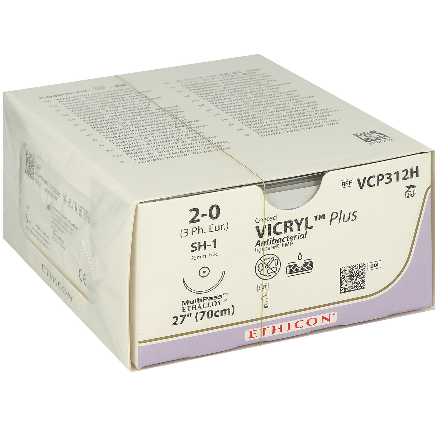 VICRYL Plus violett geflochten; 2-0; 1 x SH1 PLUS; 1 x 70cm , VCP312H VICRYL Plus violett geflochten; 2-0; 1 x SH1 PLUS; 1 x 70cm , VCP312H