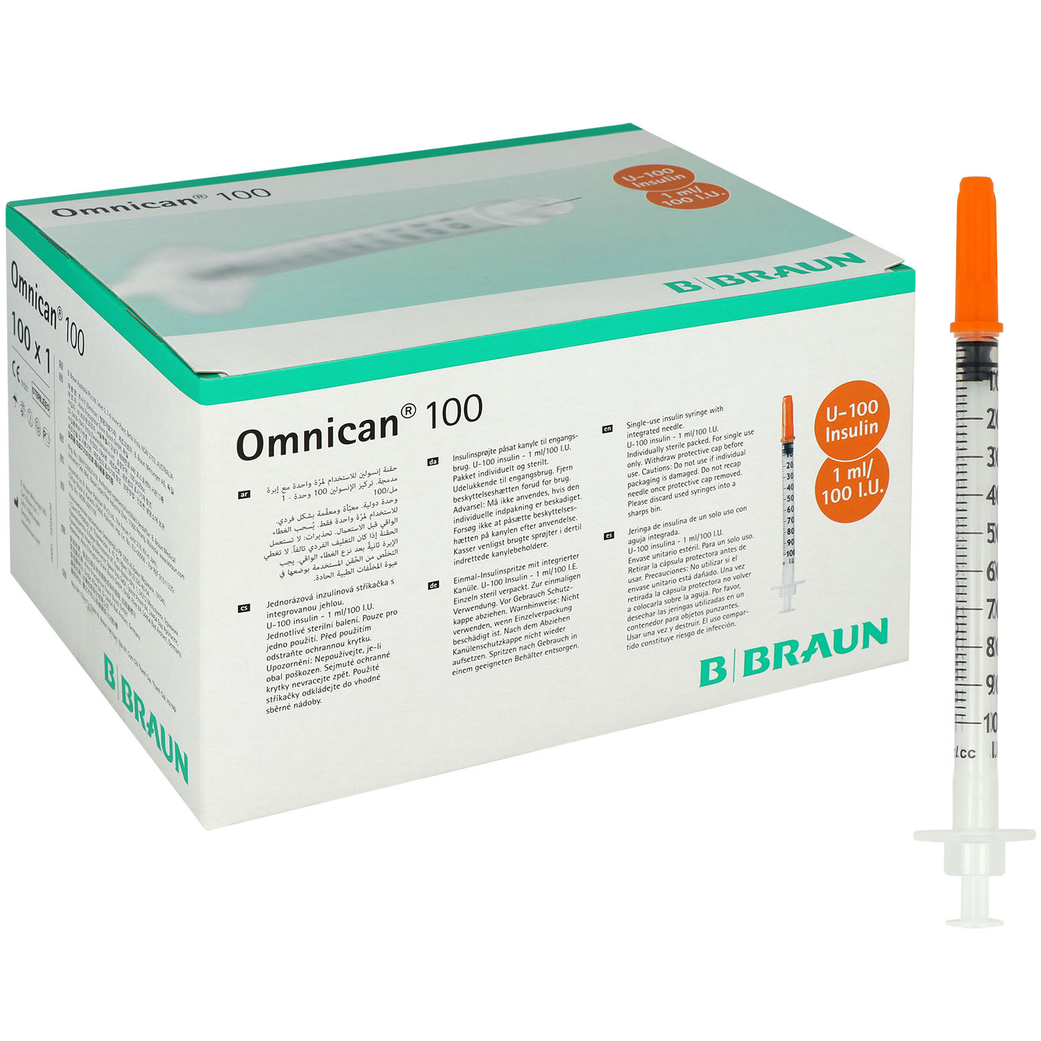 Omnican 100, 1 ml U100 Insulinspritze mit Kanüle Omnican 100, 1 ml U100 Insulinspritze mit Kanüle